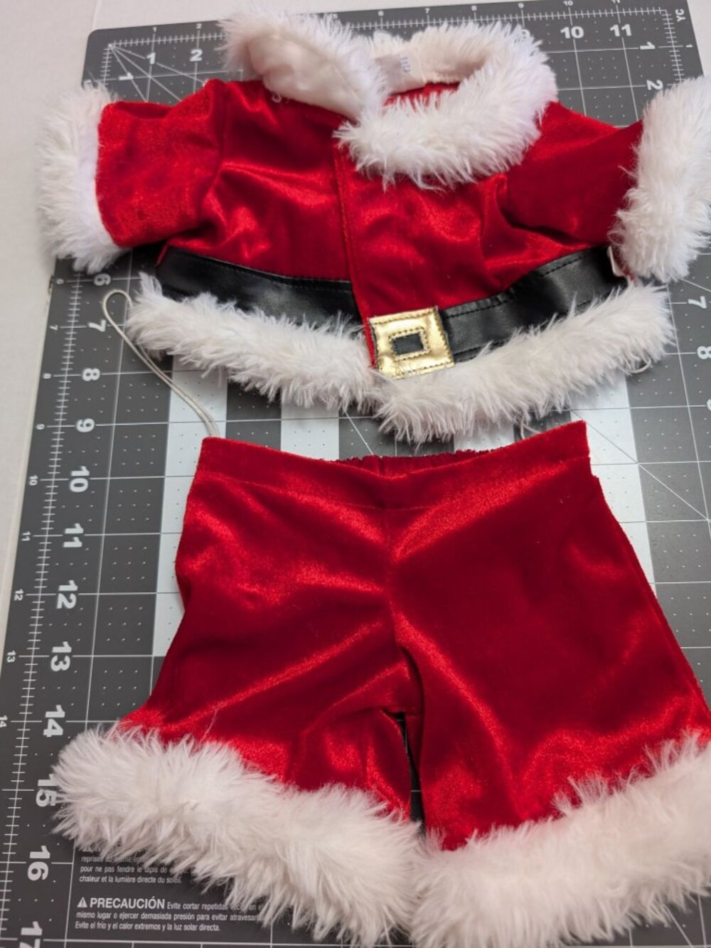 BAB Build a Bear Santa Outfit June 2018 soft with boa fringe jacket / pants only